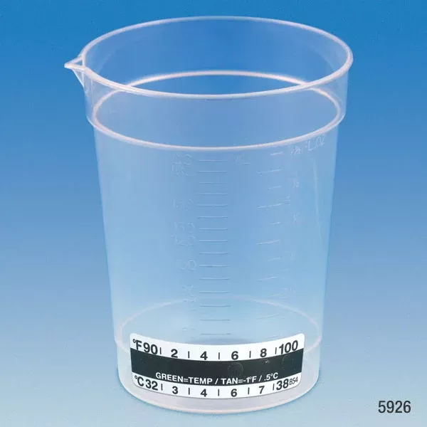 6.5 oz Specimen Containers, Thermometer | Globe Scientific