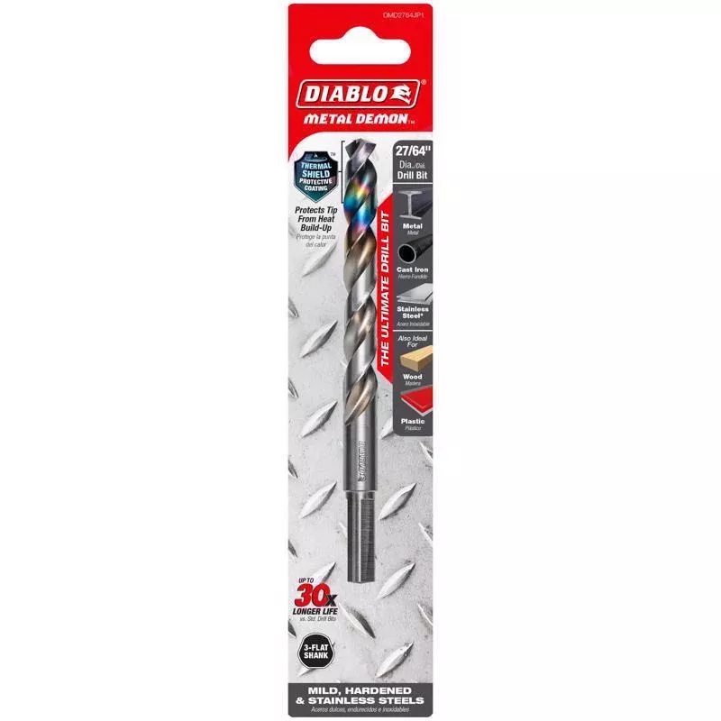 Diablo Metal Demon 27/64 in. X 5.6 in. L Stainless Steel Drill Bit