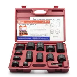 Genius Tools Ball Joint Adapter Set 14 Piece Universal Fit Durable Steel Construction - AT-0914