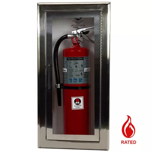 Recessed Stainless Steel Fire Rated Extinguisher Cabinet- Cosmopolitan JL Industries
