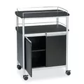 Safco 8964BL 33.5 in. x 21.75 in. x 43 in. 4 Shelves Plastic Mobile Beverage Cart - Black