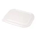 World Centric 6.3 in. x 8.2 in. x 0.5 in. Plastic Lids for Fiber Containers - Clear (400/Carton)